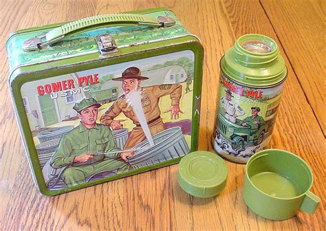 vintage round top metal lunch box with thermos|tin lunch box with thermos.